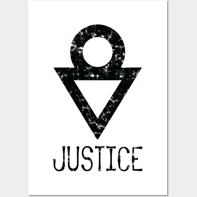 African Adinkra Symbols "Justice" Black Colour. Wall Art by Vanglorious Joy